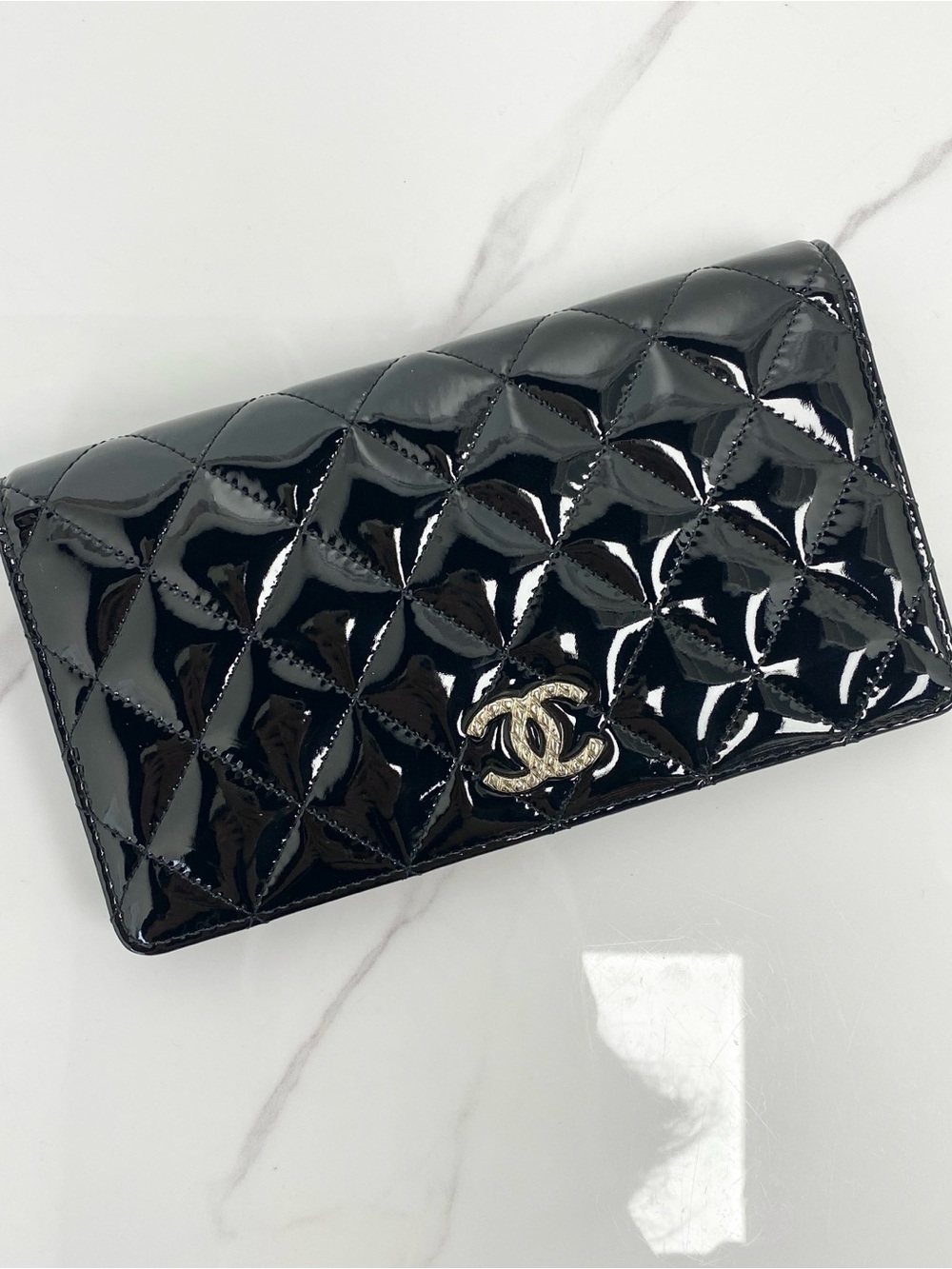 Chanel CC Logo Quilted Long Wallet